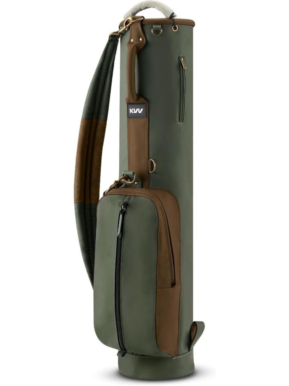 Vintage PU Leather Golf Sunday Bag - Soft-Sided Carry Bag for 11 Clubs, Perfect